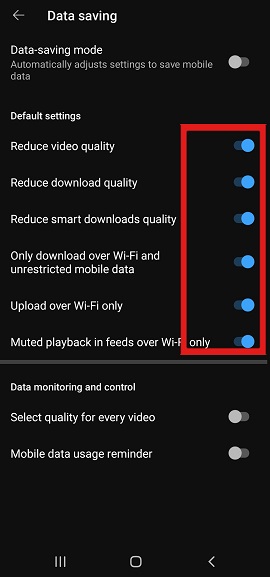 youtube data saving on