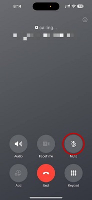 iphone call mute button