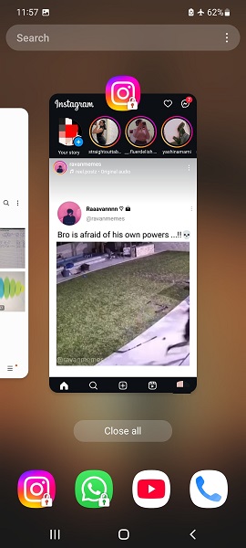 close instagram app