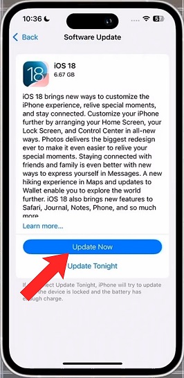 iphine ios 18 update