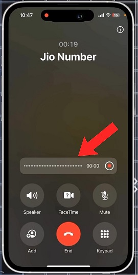 iphone call recording started