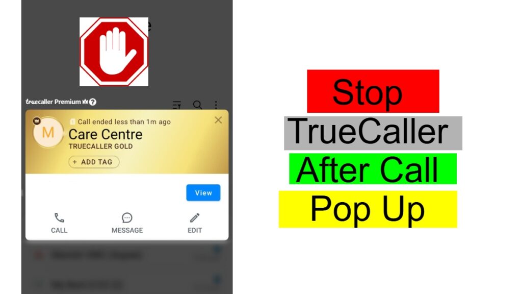 How to stop after call notification in truecaller