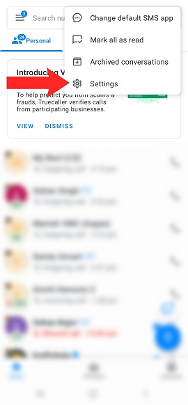 Truecaller setting