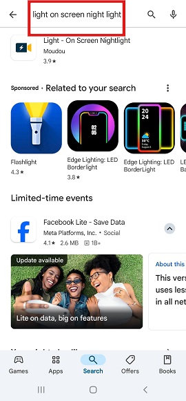 search Light on playstore